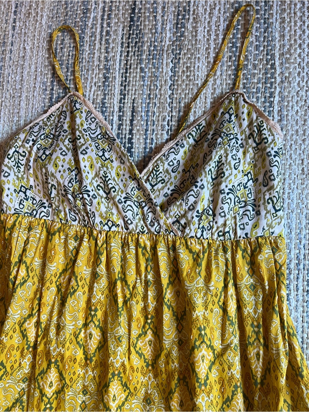 miami Yellow Tiered Patterned Spaghetti-Strap Sundress - Picture 3 of 16